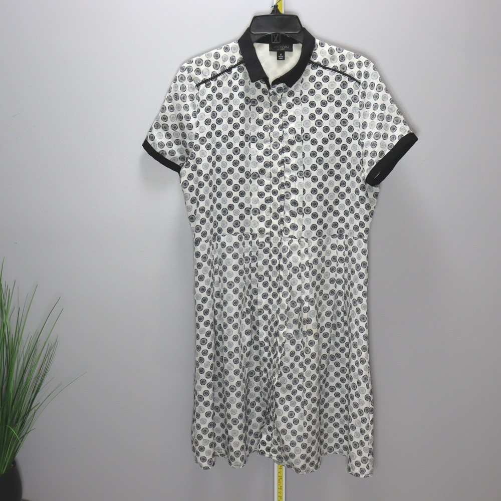 Jason Wu for Target Shirtdress Womens Medium White Black Geometric Print